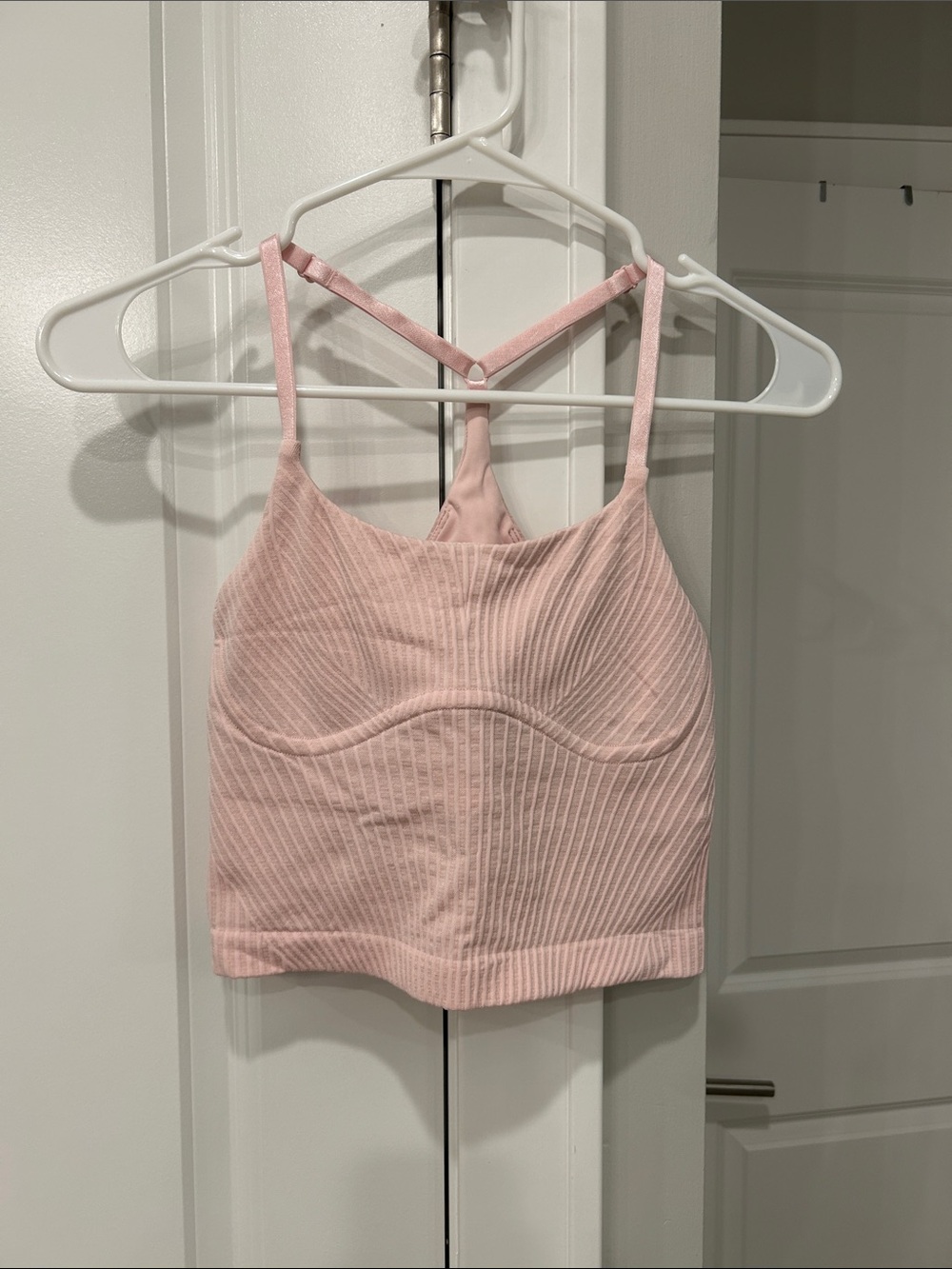 lululemon athletica Pink Ribbed Cropped Tank